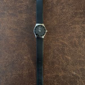 Skagen Black Leather Watch